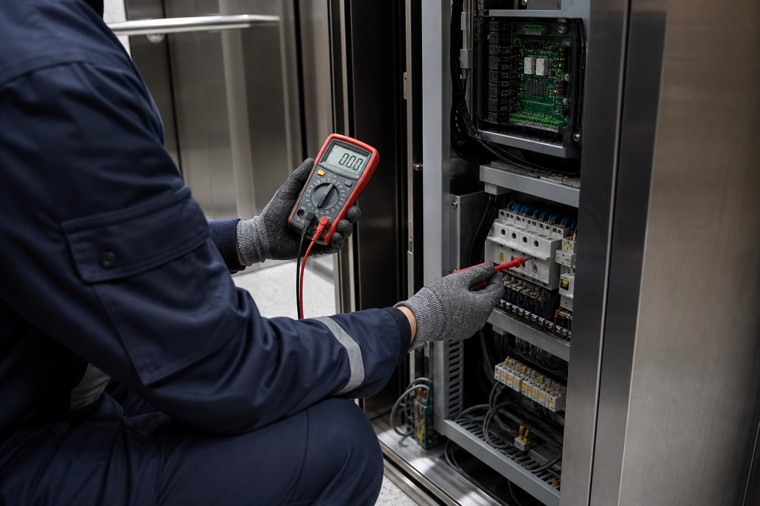 Fachgerechte Arbeit an Aufzugstechnik